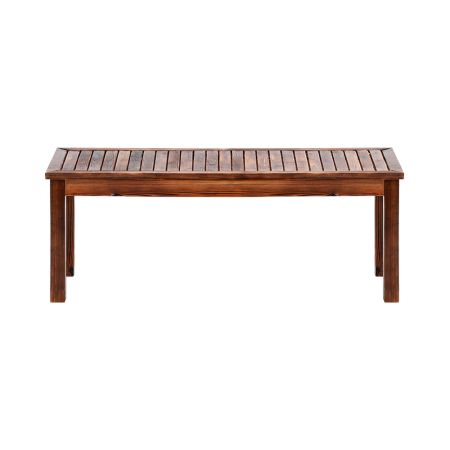 120cm Wood Garden Bench Slatted Seat