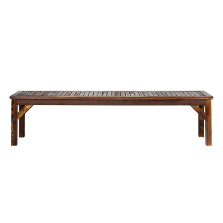 Garden Bench Wood Patio 190cm Slatted Seat Outdoor