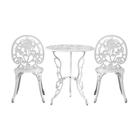 Outdoor Set Chairs&Table Cast Aluminum Rose 3PCS