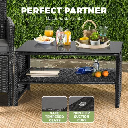 Outdoor Patio Set 4Piece Wicker Sofa Chair Table