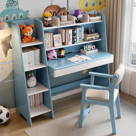 Junior Study Desk with Bookshelf and Drawers