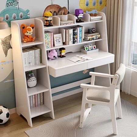 Junior Study Desk with Bookshelf and Drawers