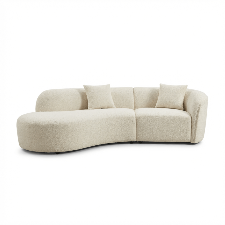 Arcus 3 Seater Compressed Sofa curved design lambswool upholstery