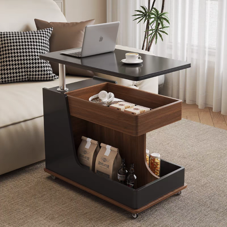 Modern Movable Lift-Top Coffee Table with Storage & Wheels