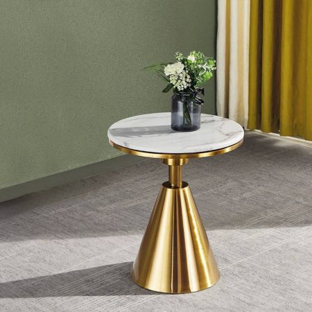 Round Sintered Stone Conical Base Coffee Table