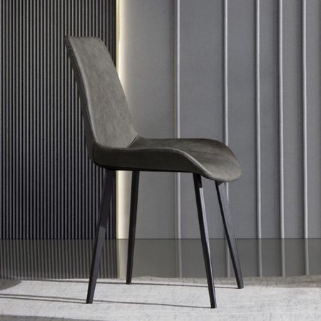 2PCS Modern Italian Style PU Leather Dining Chair Set Of 2 Model NC918