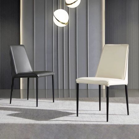 2PCS Modern Italian Style PU Leather Dining Chair Set Of 2 Model NC907