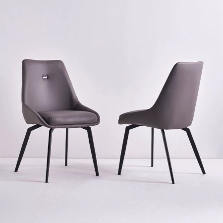 2PCS Modern Italian Style PU Leather Dining Chair Set Of 2 Model NC971