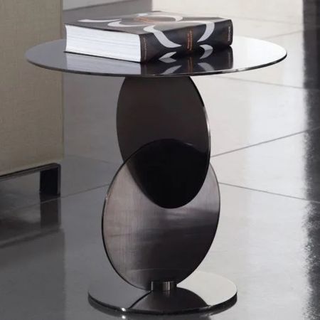 Vertical Circles Round Metal Side Table