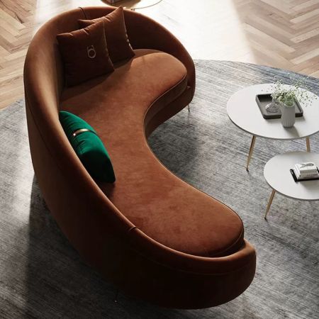 Postmodern Ico Paris Curved Arm Sofa (Custom Colors & Sizes)