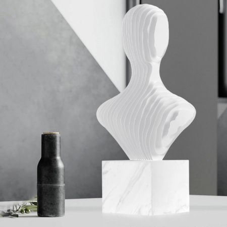 Modern Abstract Bust Marbel & Metal Table Décor