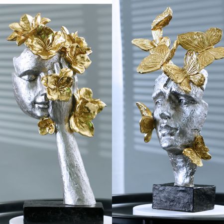 Modern Resin Butterfly Face Table Décor 