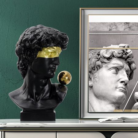 David Status Table Décor Resin & Metal Black/White