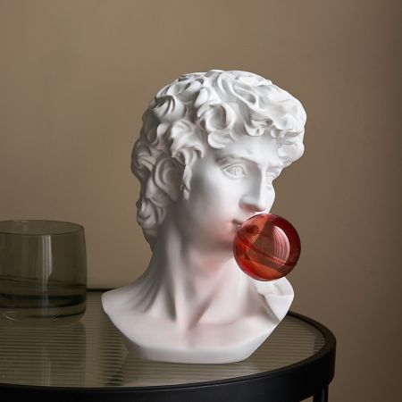 David Status Blowing Bubble Resin Ornament 