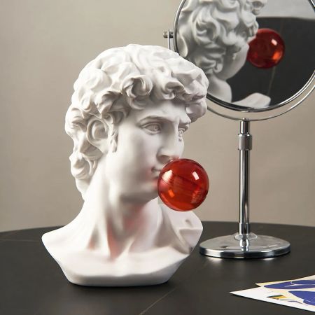 David Status Blowing Bubble Resin Ornament 