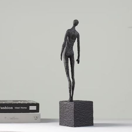 Handcrafted Abstract Metal Standing Man Sculpture Table Décor