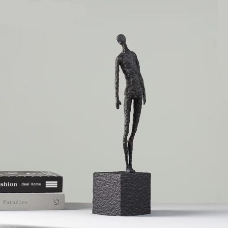 Handcrafted Abstract Metal Standing Man Sculpture Table Décor
