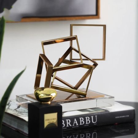 Geometric Crystal + Metal Abstract Table Décor