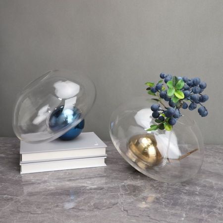 Metal and Glass Flower Holder 