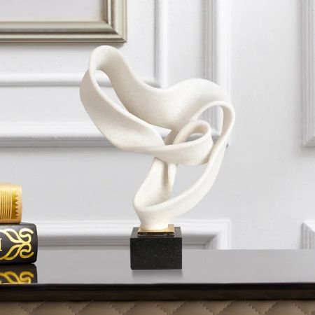 Industrial Style Resin Abstract Table Décor Brown/White