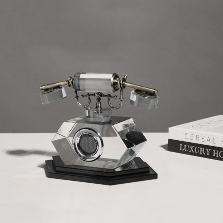 Vintage Crystal Gramophone Table Décor