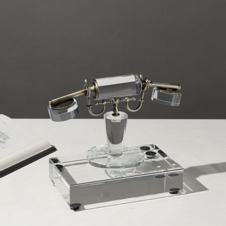 Vintage Crystal Gramophone Table Décor