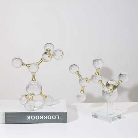 Molecular Structure Crystal Ball Table Décor