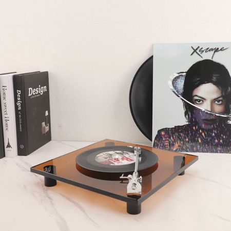 Crystal Metal Vintage Phonograph Table Décor