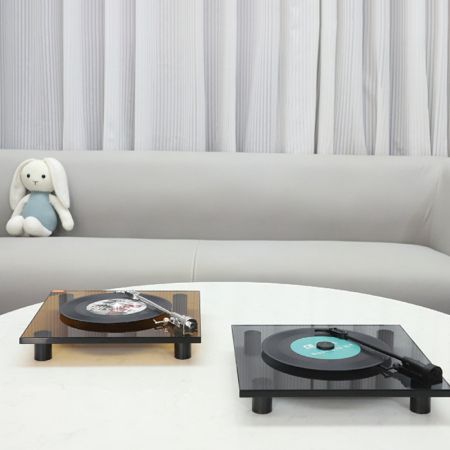 Crystal Metal Vintage Phonograph Table Décor