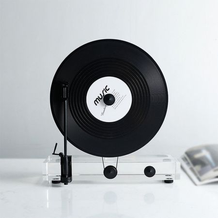 Crystal Vinyl Record Player Table Décor