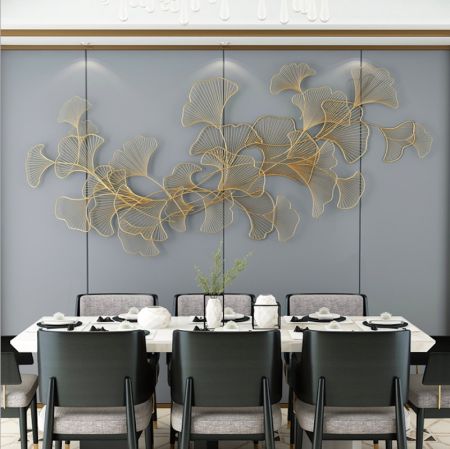 Modern Hollow-Curved Gold Leaves Wall Art Decor