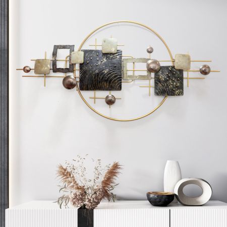 Modern Industrial Style Metal Abstract Round Wall Decor