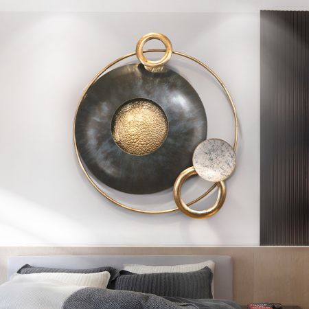 Vintage Industrial Style Round Metal Abstract Wrought Wall Décor