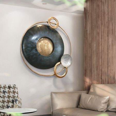 Vintage Industrial Style Round Metal Abstract Wrought Wall Décor