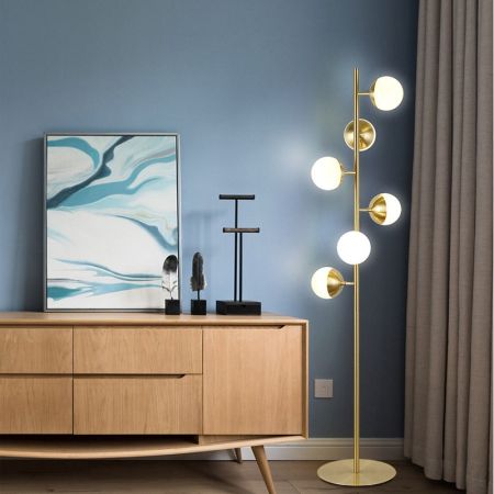 Glass Caterpillar LED Floor Lamp