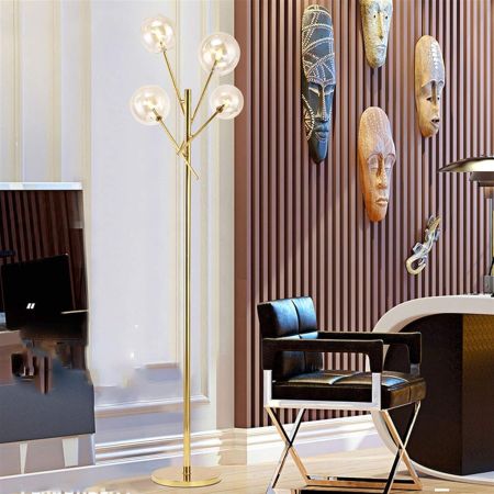 4 Heads Gold Shade Floor Lamp