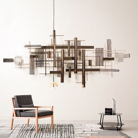 Modern Gold & Brown Abstract Wall Art Model B