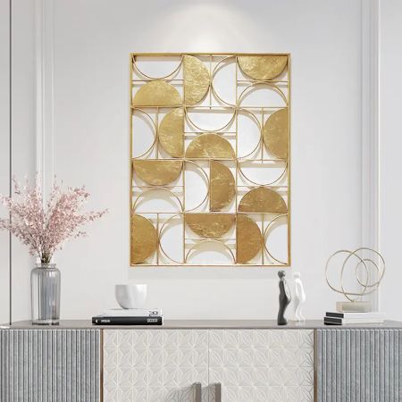 Vintage Style Golden Window Metal Indoor Wall Décor Art