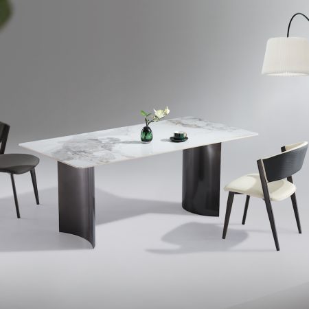 Modern Italian Style Sintered Stone Dining Table with Curved Legs 6/8/10 Seat Model ND6120