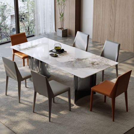 Modern Italian Style Sintered Stone Dining Table with Curved Legs 6/8/10 Seat Model ND6120