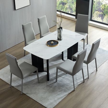 Modern Italian Style Hollow Arc Legs Sintered Stone Dining Table 6/8/10 Seat model ND6123