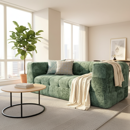 Marshmallow Compressed Sofa Foldable Sofa with Ottoman with Cost Saving Design