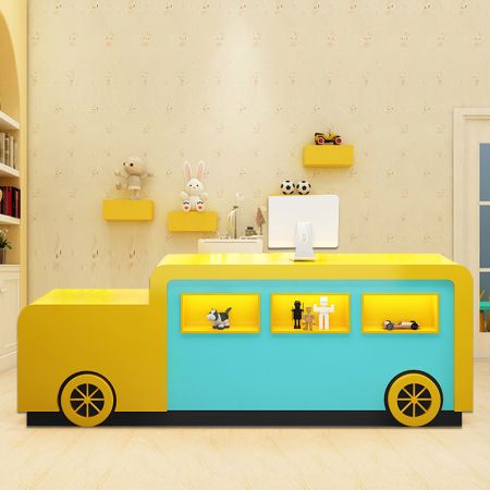 Carton Bus Shape Front/Reception Desk Customisable Colours & Sizes