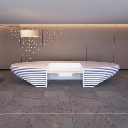 Oval Shape Modern Front/Reception Desk Customisable Colours & Sizes
