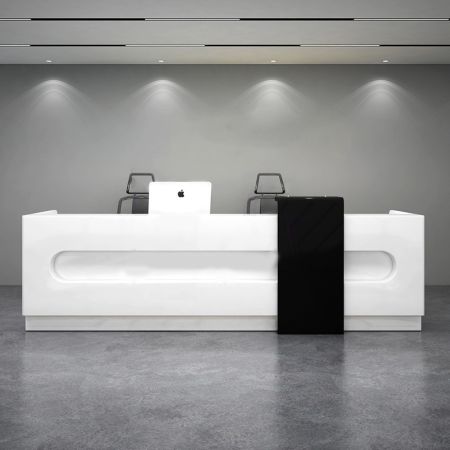 Modern Groove Type Double Color Front/Reception Desk Customisable Colours & Sizes