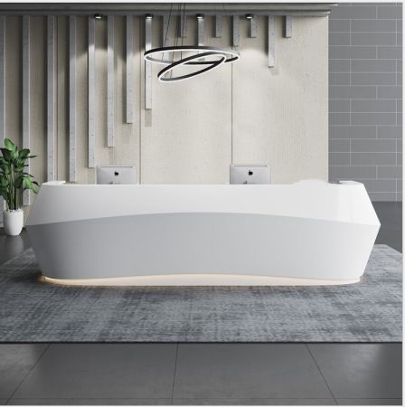 Modern Curve Shape Double Color Front/Reception Desk Customisable Colours & Sizes