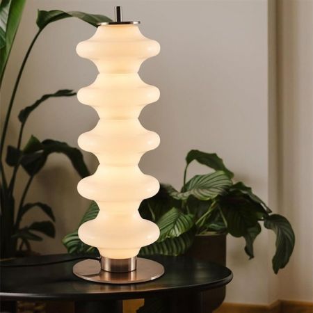Modern Opal Glass Circle Table Lamp