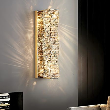 Laminated Crystal Wall Light Wall Sconce Lamp Gold/Chrome