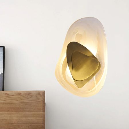 Minimalist Glass Metal Rock Surface Wall Light Wall Sconce Lamp