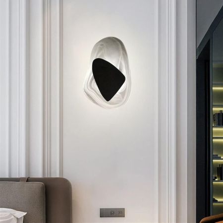 Minimalist Glass Metal Rock Surface Wall Light Wall Sconce Lamp
